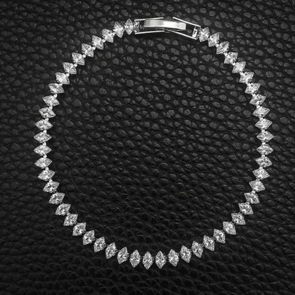 NEW 925 STERLING SILVER CUT DIAMOND BRACELET, NICE BRACELET, CUTE BRACELET - Picture 5 of 5